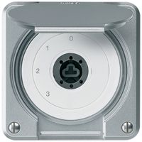 UP-Schlüsselschalter robusto IP55 mit Klappdeckel ohne Zylinder S5/1P aluminium