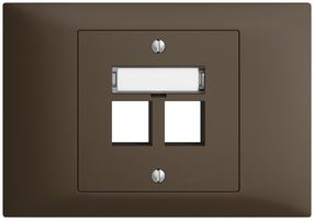 Kit de montage INC EDIZIOdue BKE, sortie droite 2×Keystone coffee