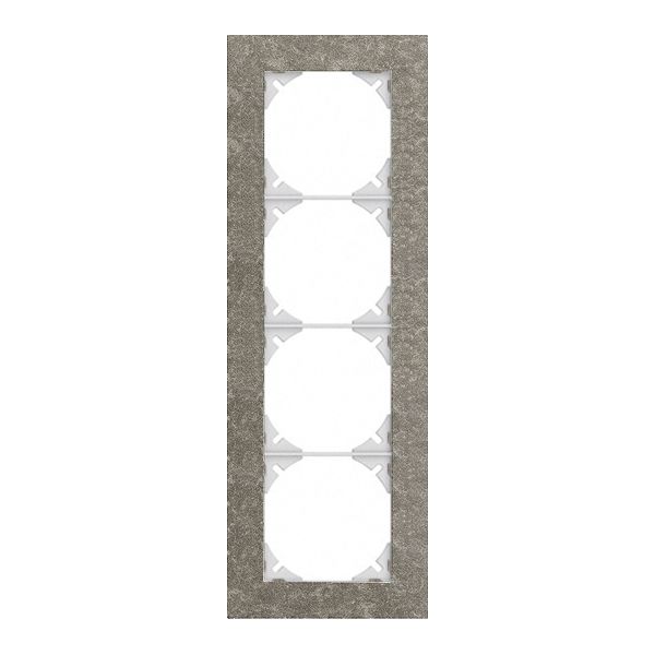 Cadre de recouvrement EDIZIOdue prestige 4×1 eternit