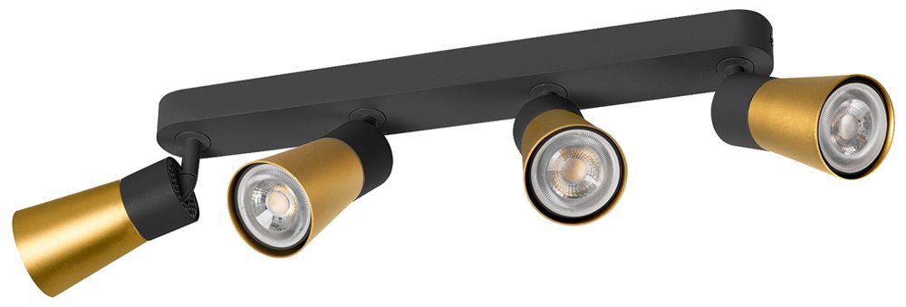 Spot SLV PURI 2.0 Cone CW GU10 4×6W REG 365×42×138mm nero/oro