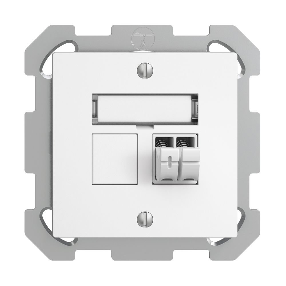 Prise audio ENC Push Type EDIZIOdue FM, 1×, kit d'inscription, blanc