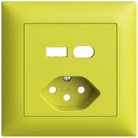 Kit di montaggio INC Feller EDIZIOdue per presa USB tipo A+C + tipo 13 lemon