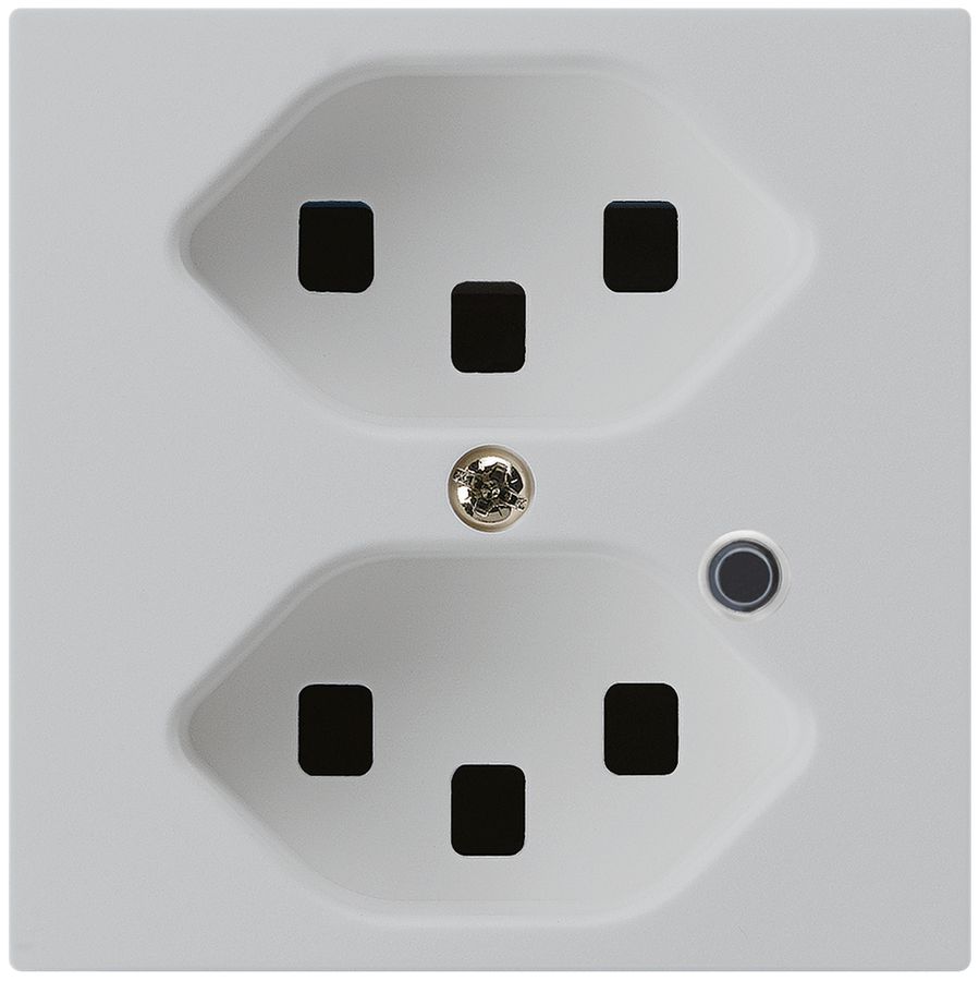 Steckdose Hager kallysto 2×T23 beleuchtet A lichtgrau