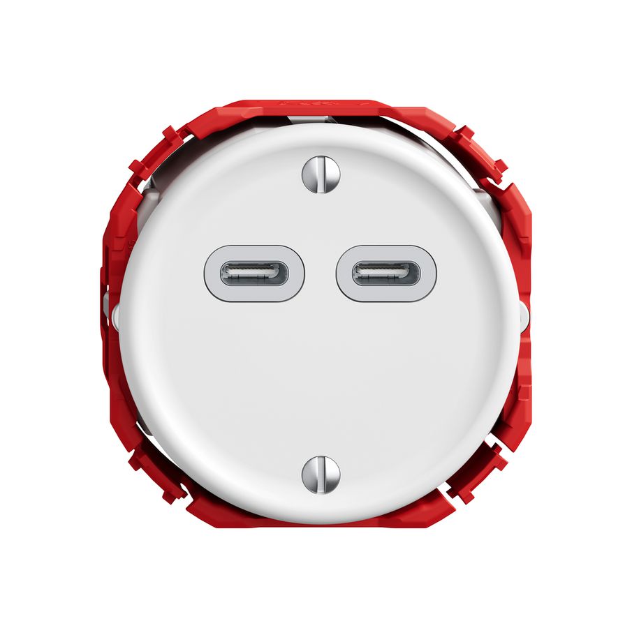 USB-Ladesteckdose STANDARDdue SNAPFIX® 230V AC 18W 2×USB Typ C ws