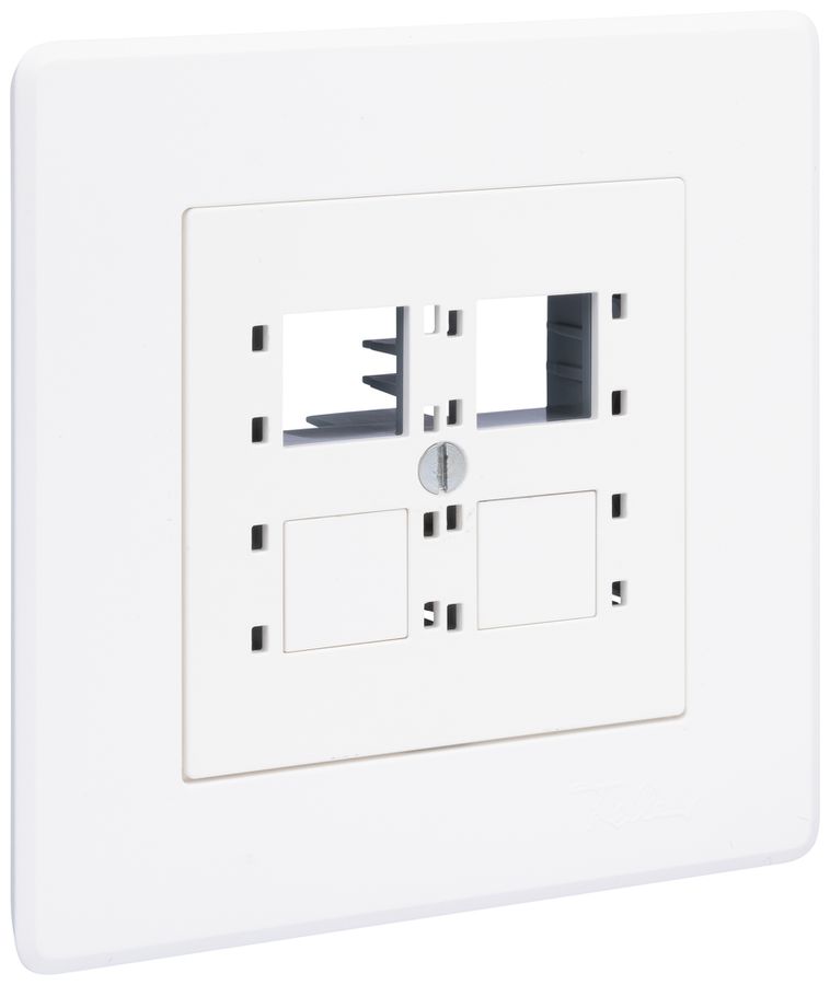 Kit di montaggio INC R&M diritto per 4×RJ45 cat.6A 96×96mm bianco