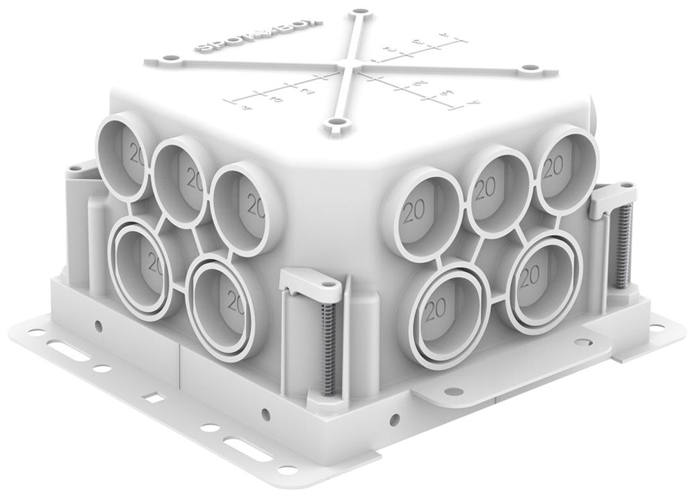 Boîte de dérivation ENC Spotbox Conexa 75H Set 115×115×75mm blanc