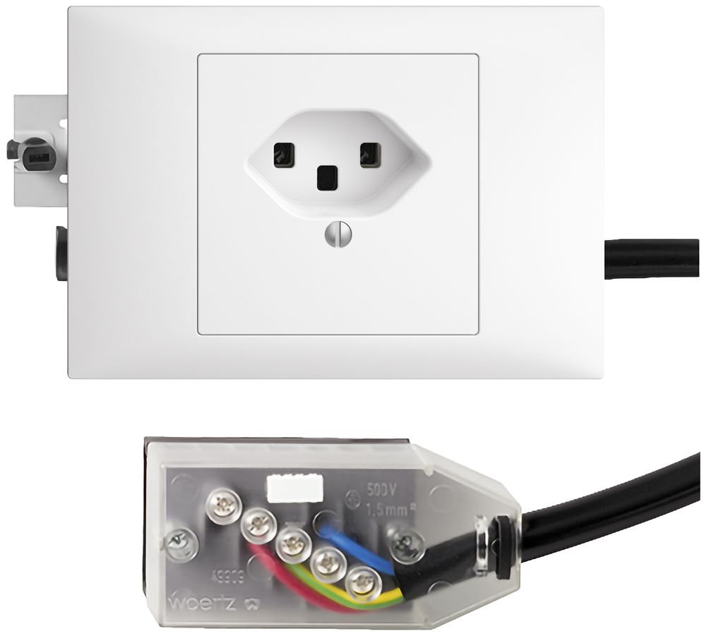 Prise INC EDIZIOdue T23 L2 blanc 45…69mm pour câble plat Technofil