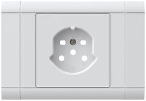 EB-Frontset kallysto für Einbausteckdose 1×T15 Abdeckrahmen steckbar weiss