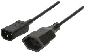 Apparatekabel MAX HAURI Td 3×1mm² 2m schwarz Stecker C14/T13