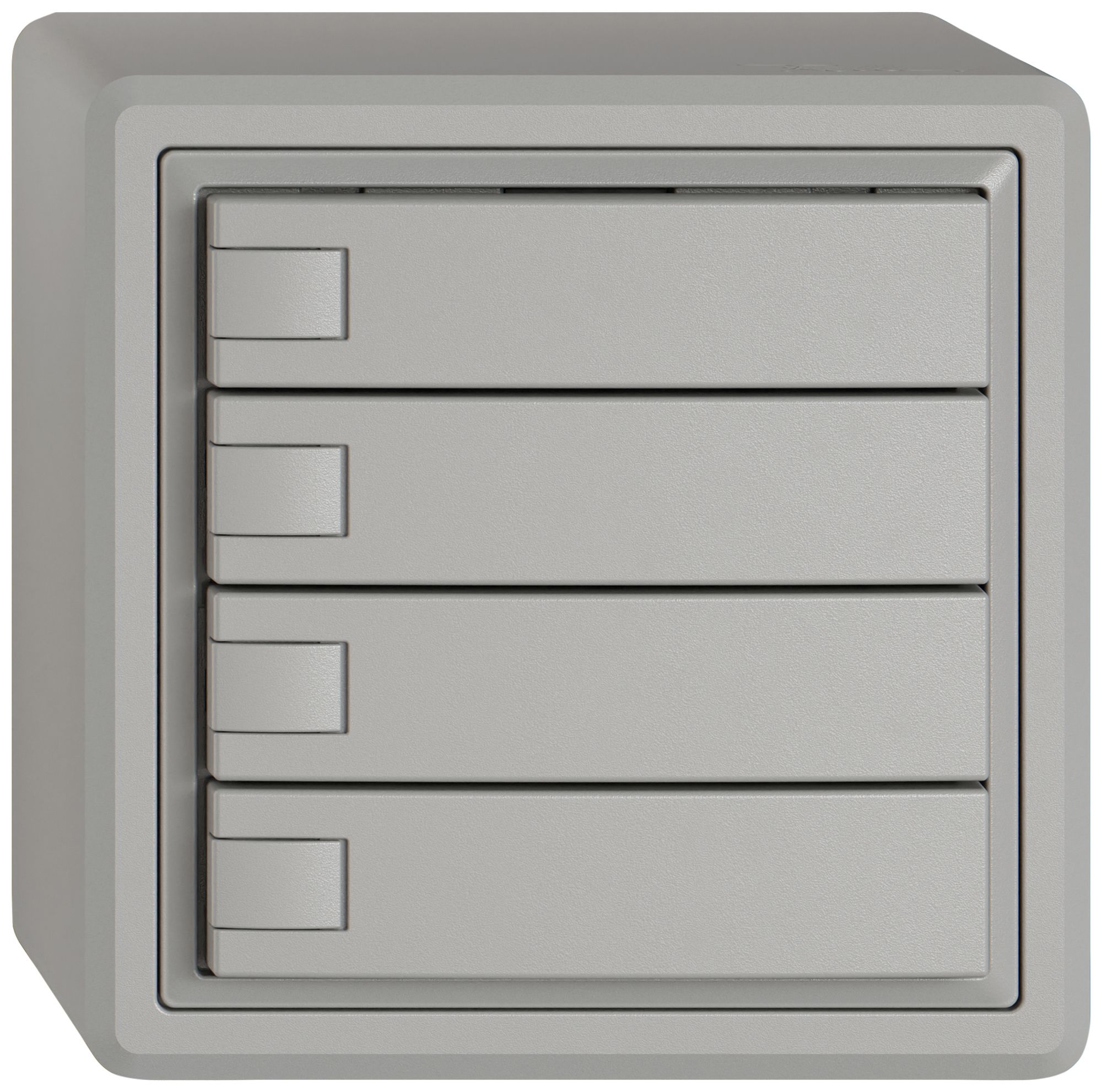 Poussoir KNX RGB AP EDIZIO.liv SNAPFIX® capteur temp.s.LED 4× comm.1T grc