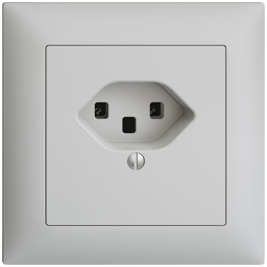 UP-Steckdose EDIZIOdue T23 16A hellgrau, Schraubklemmen