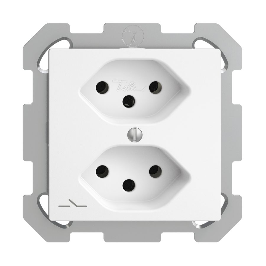 Presa INC EDIZIOdue 2×T13 bianco 1×S con shutter