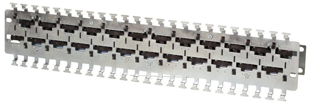 Panneau de montage 19" INFRALAN pour 24× connecteur de câble, vide 1UH, nature