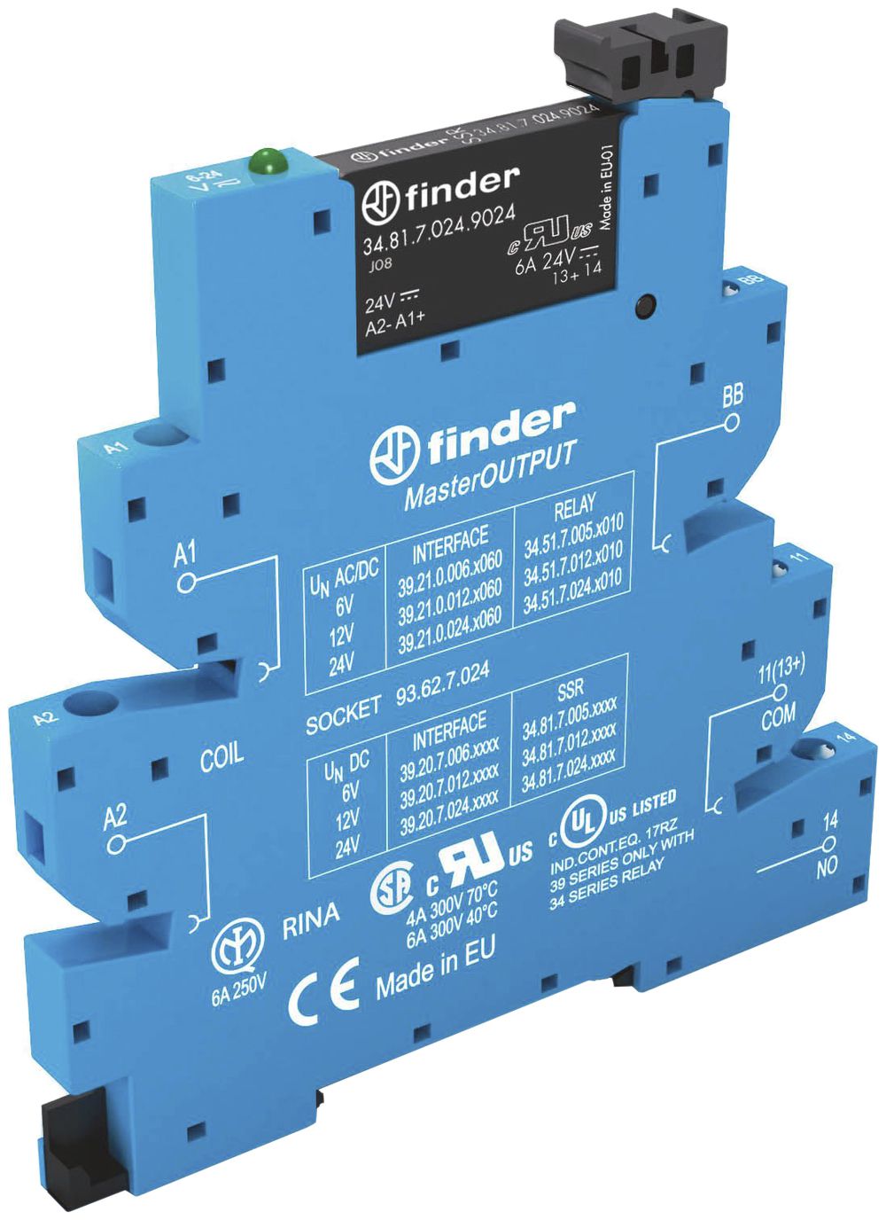 Relais couplage AMD Finder 39 MasterOUTPUT, 1F 6A/6VDC SSR bornes à vis