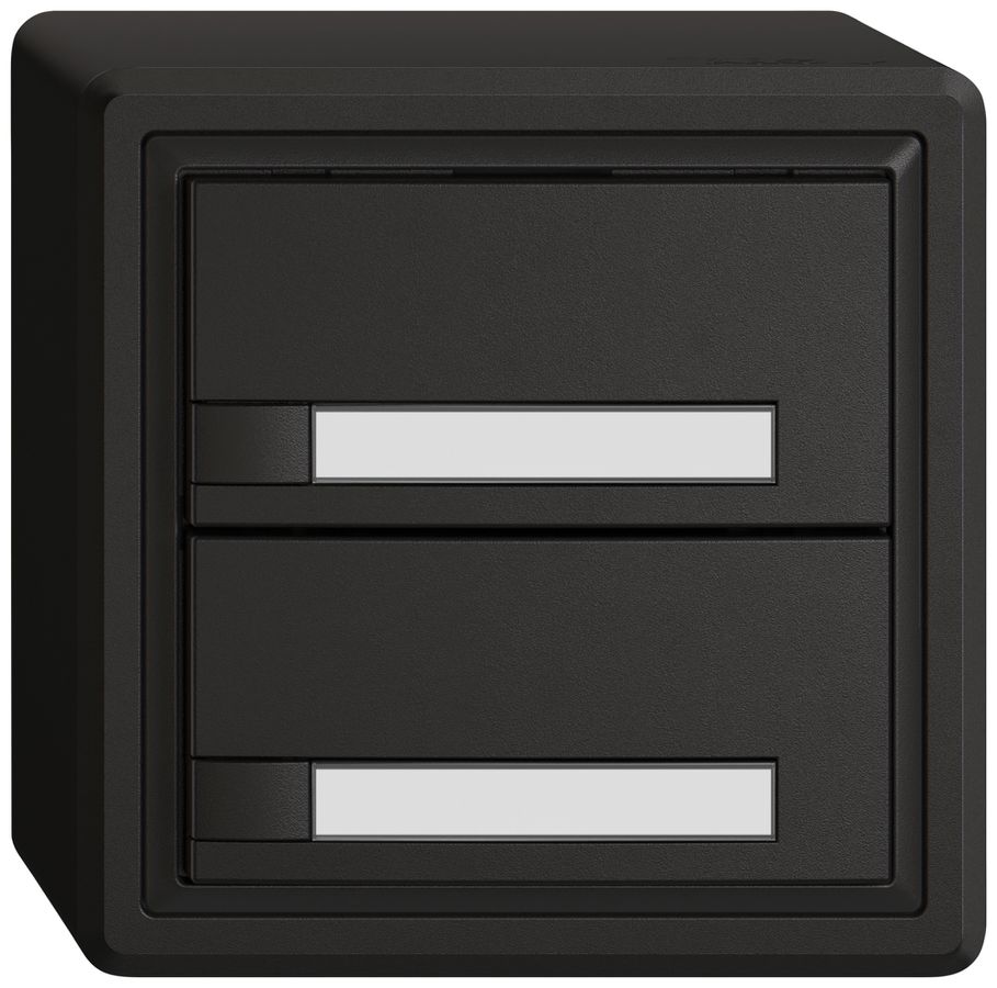 AP-Universaltaster EDIZIO.liv UNI SNAPFIX® 12…48V o.LED 2× 1-Tbed.Pap.sz