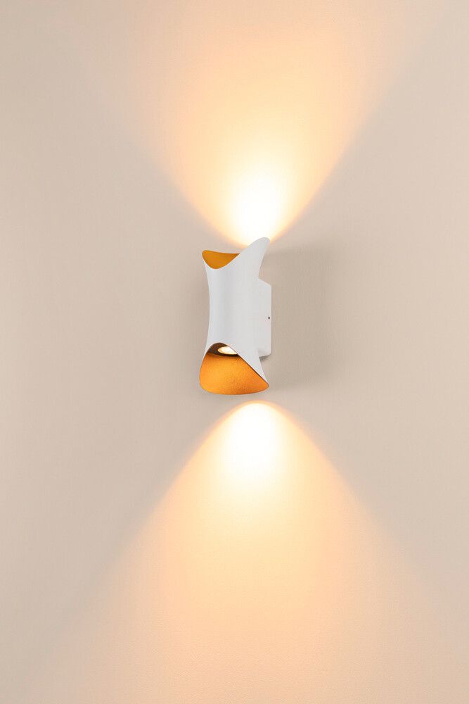 LED-Wandleuchte SLV MODELA 7.5W 810lm 827 IP65 DIM direkt/indirekt weiss/gold