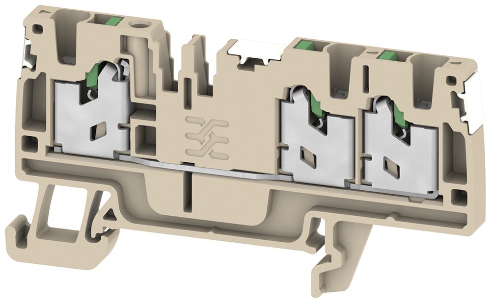Borne de passage joignable S3C 2.5 DL 2.5mm² 24A 800V SNAP IN 3×1 DIN35 beige