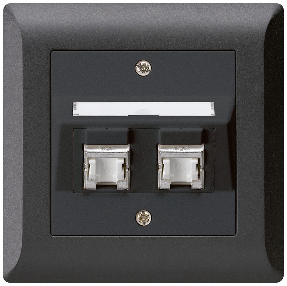 Kit di montaggio INC kallysto.line C cat.6 2RJ45/s nero