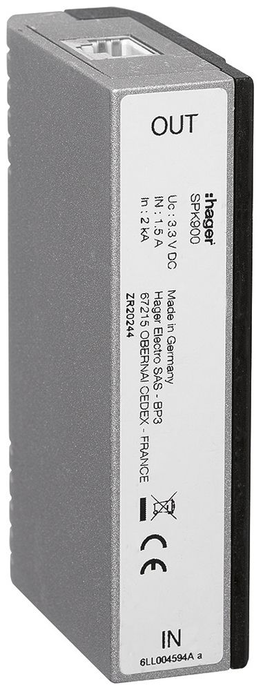 Scaricatore di sovratensione Hager SPD 0.91kA 25mm per ethernet/reti VoIP