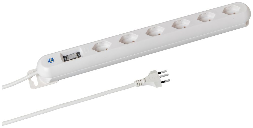 Steckdosenleiste STEBA LINEA PLUS 6×T13 3m Schalter weiss