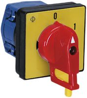 Interrupteur rotatif INC K&N, 20A/690V 0/1L, manette ro, 48×48mm, Ø6mm, "0-1"