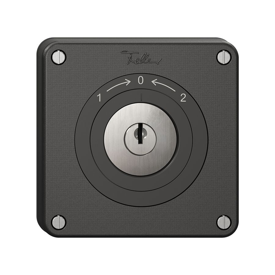 Contact pivotant NEVO, avec serrure&2 clés, KS, 1->0<-2, noir