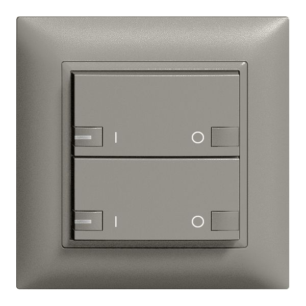 UP-Taster ZEP 2K/2T ON-OFF mit LED EDIZIOdue dunkelgrau