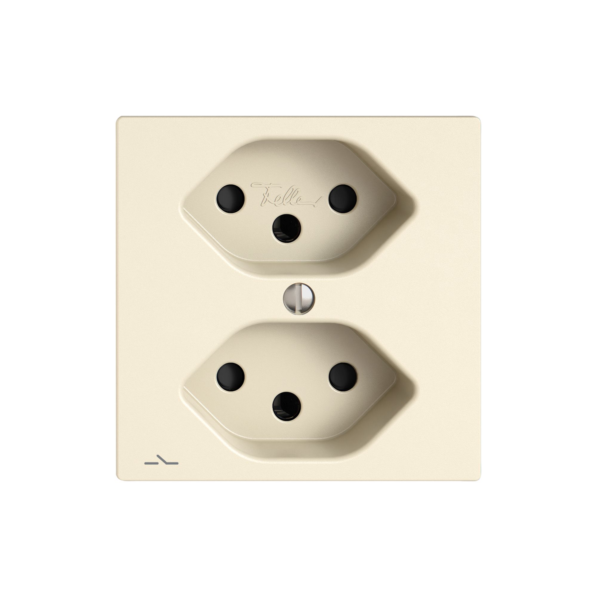 Steckdose EDIZIO.liv SNAPFIX® 2×T13 1×S mit Shutter cr