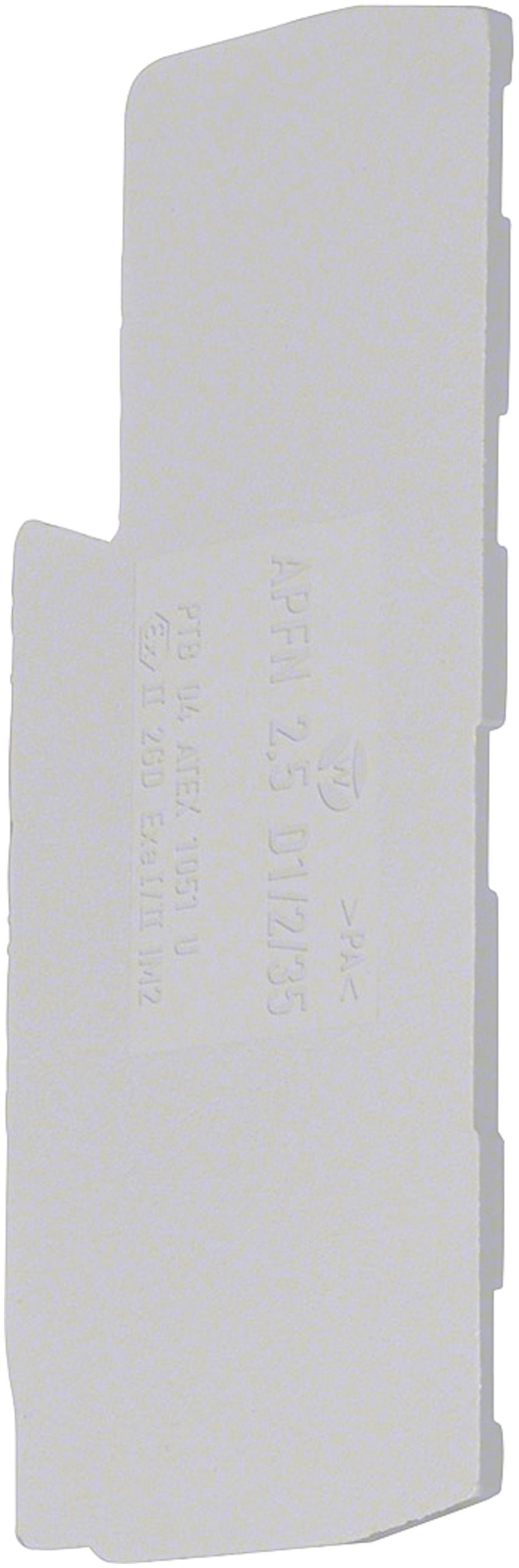 Paroi de fermeture Hager pour KYA02LH3, KYA02LP, KYA02KD brides L 2.5mm² gris