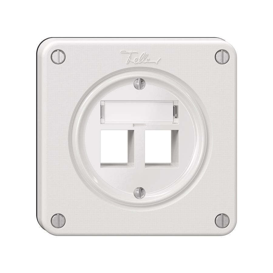 Kit de montage Feller Keystone, pour sortie droite, double, blanc