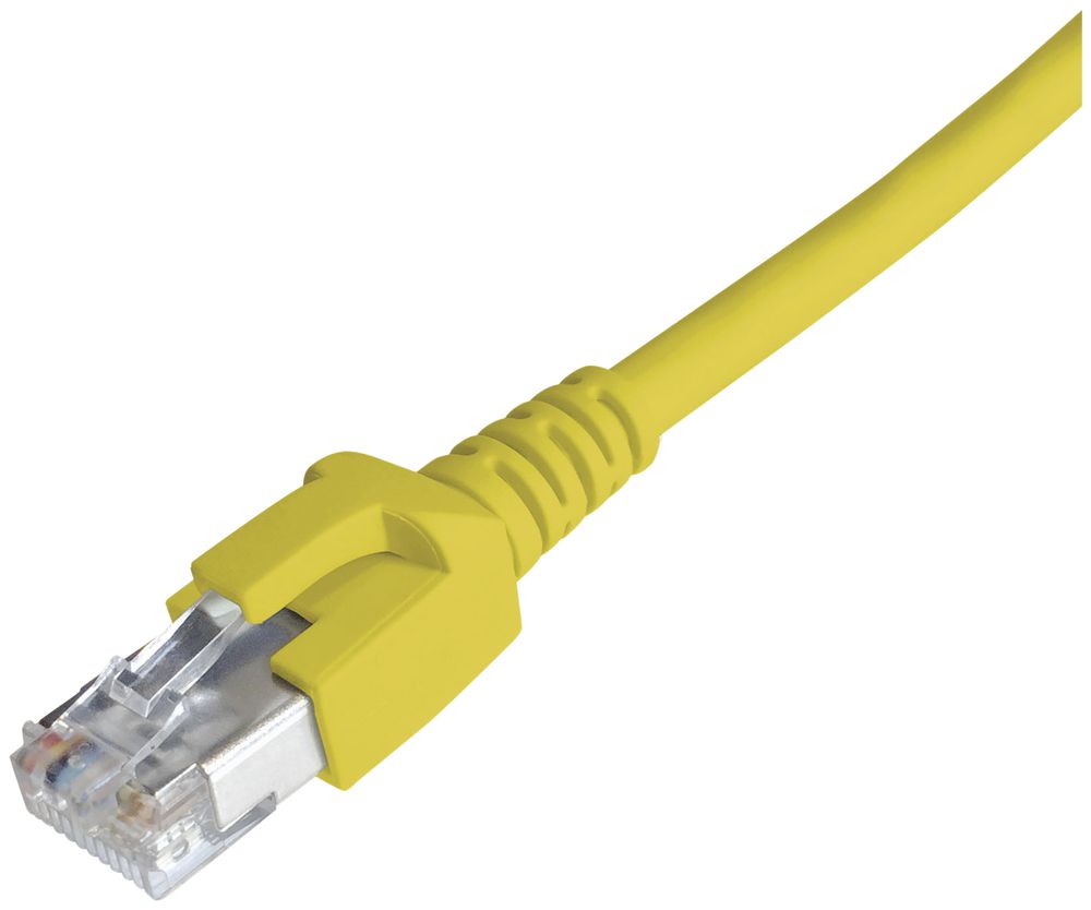 Câble patch RJ45 Dätwyler 7702 4P, cat.6A (IEC) S/FTP LSZH, jaune, 7.5m