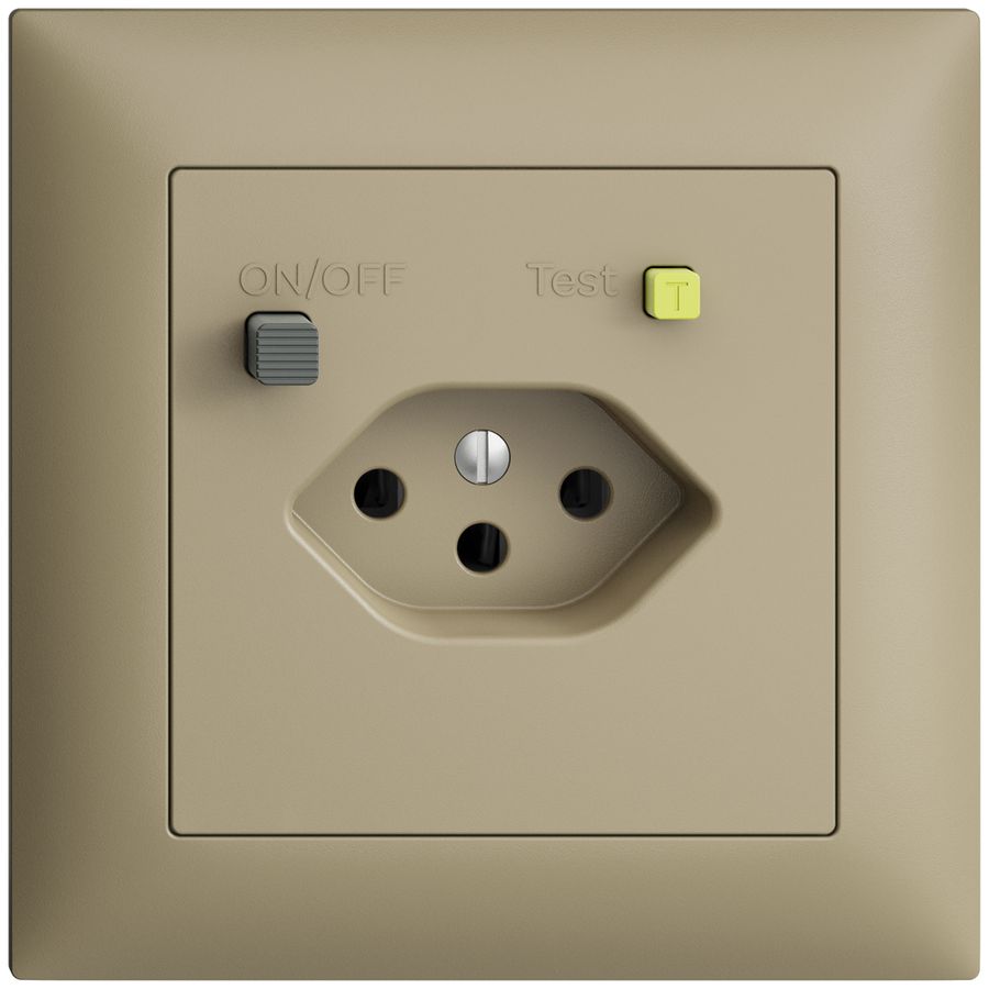 UP-Steckdose EDIZIOdue T13 FI 30mA FMI, sand