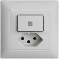 Comb. lum. INC 6/1L+T13 EDIZIOdue grigio chiaro, con lente, LED giallo