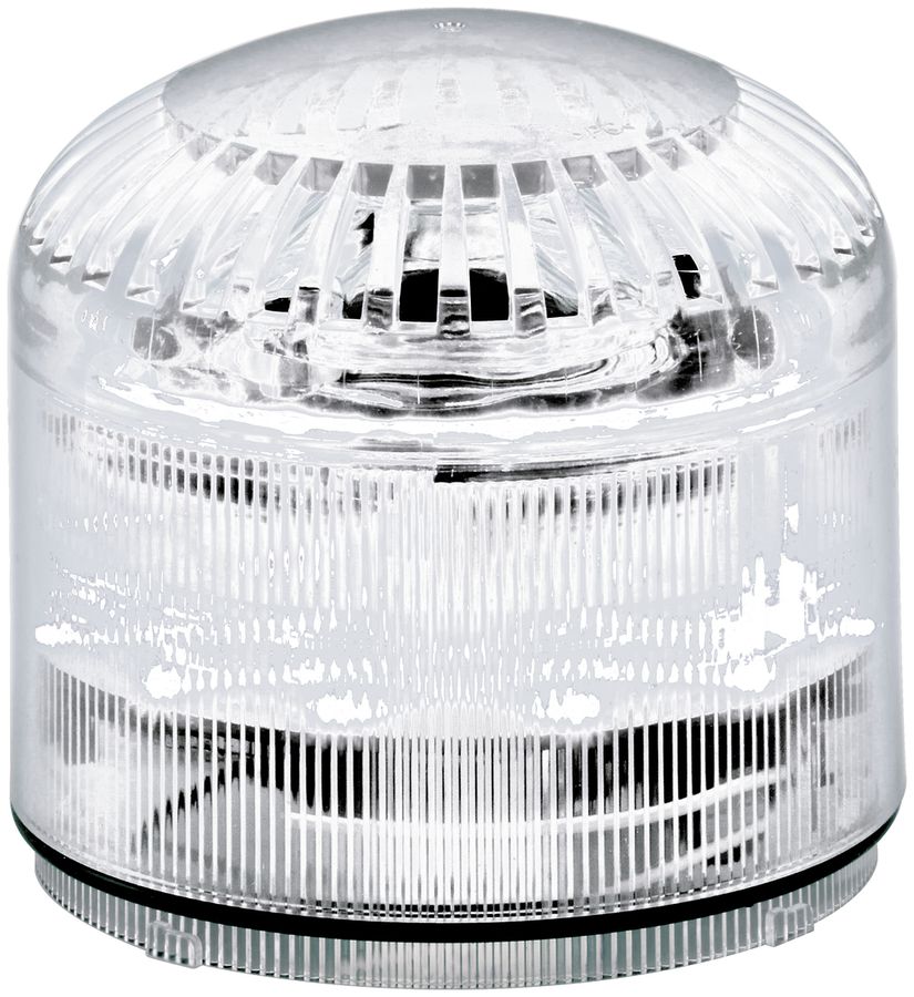 Sirena Hugentobler SIR-E LED M con luce, chiaro, senza base, IP65, Ø92×87.5mm
