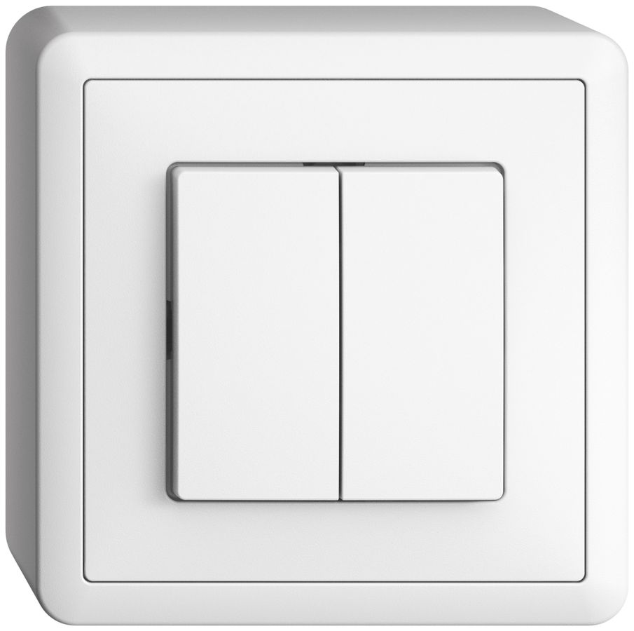 AP-Taster EDIZIOdue 2×A-R/1P weiss