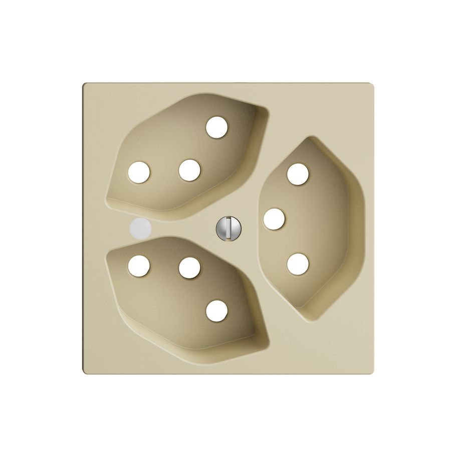 Frontset EDIZIOdue vanille 60×60mm 3×T13 mit Linse