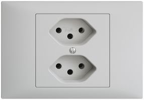 EB-Steckdose EDIZIOdue 2×T13 hellgrau