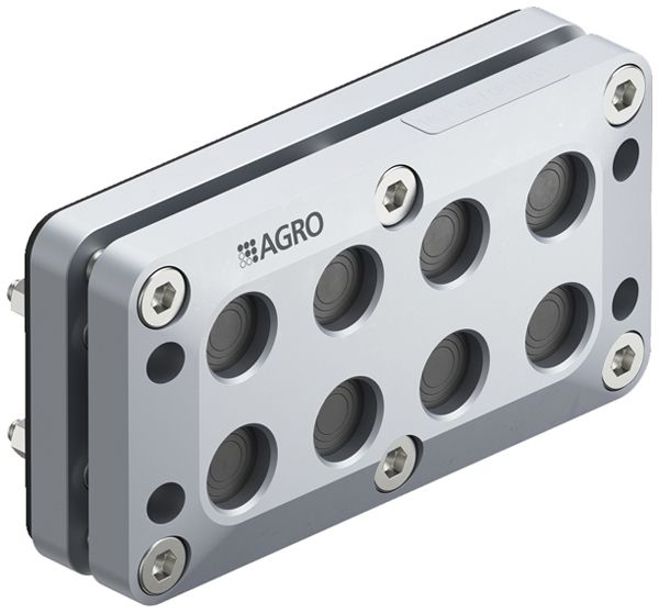 Piastra passacavi AGRO MCE S021 8 fori 6…16mm alluminio grigio