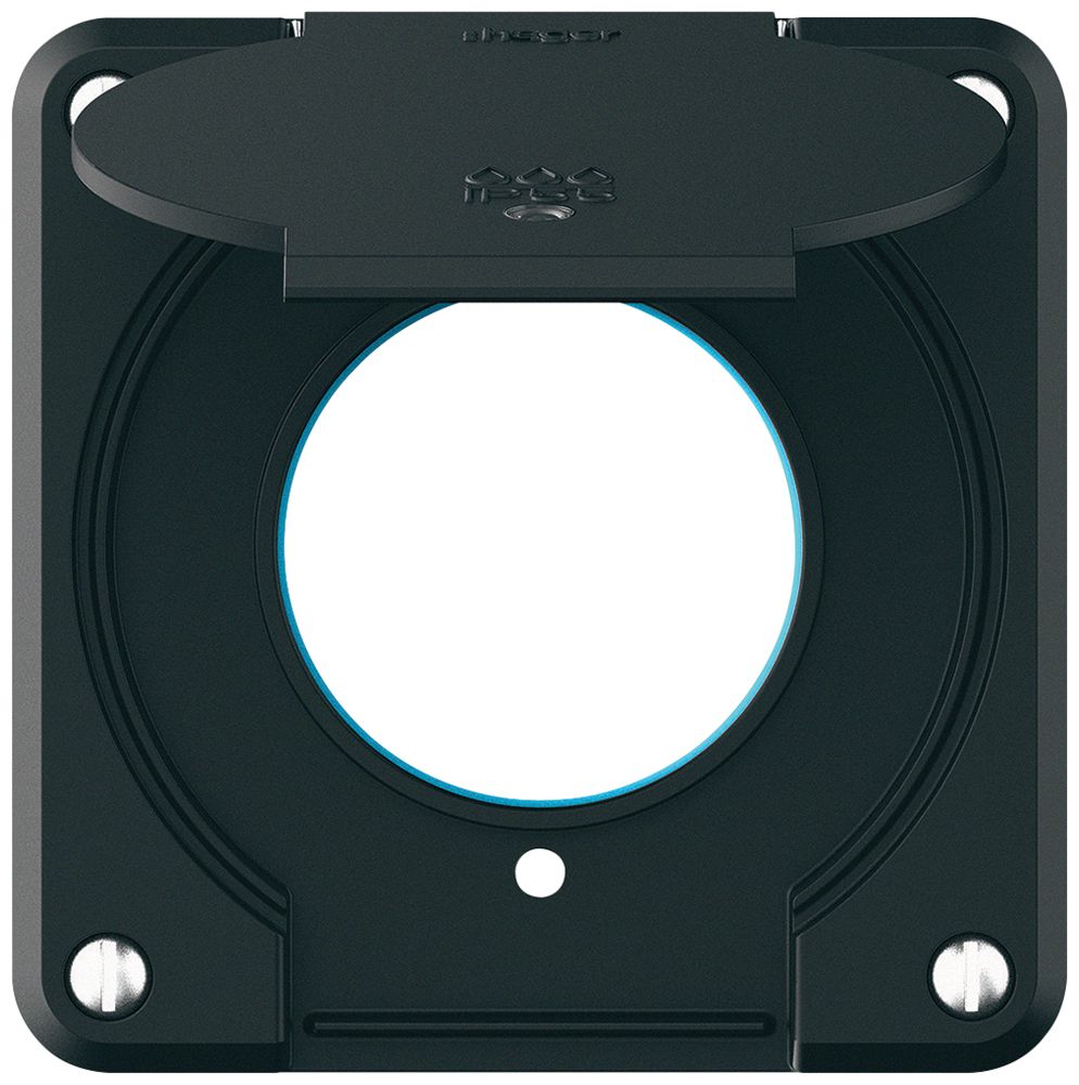 Oberteil robusto für Steckdose IP55 mit Runddichtung & Linse schwarz