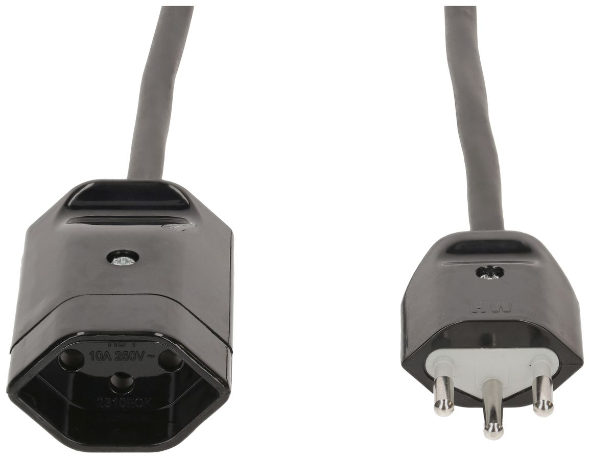 Cavo di prolunga MAX HAURI Td 3×1mm² 1m nero spina T12/13