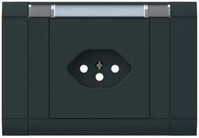 EB-Frontset kallysto, für EB-Steckdose 1×Typ 13, mit Bezeichnungsträger, schwarz