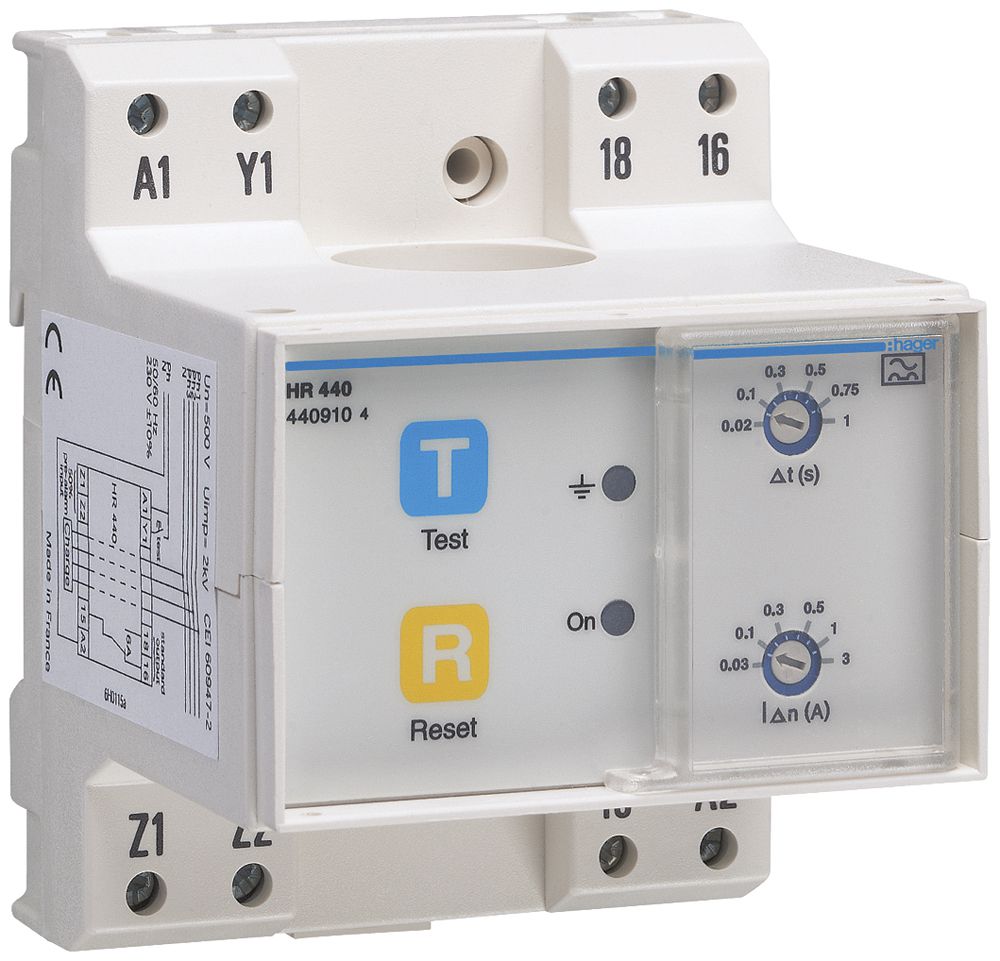 Differenzstromwächter Hager HR440 30…3000mA 0…1s Typ A
