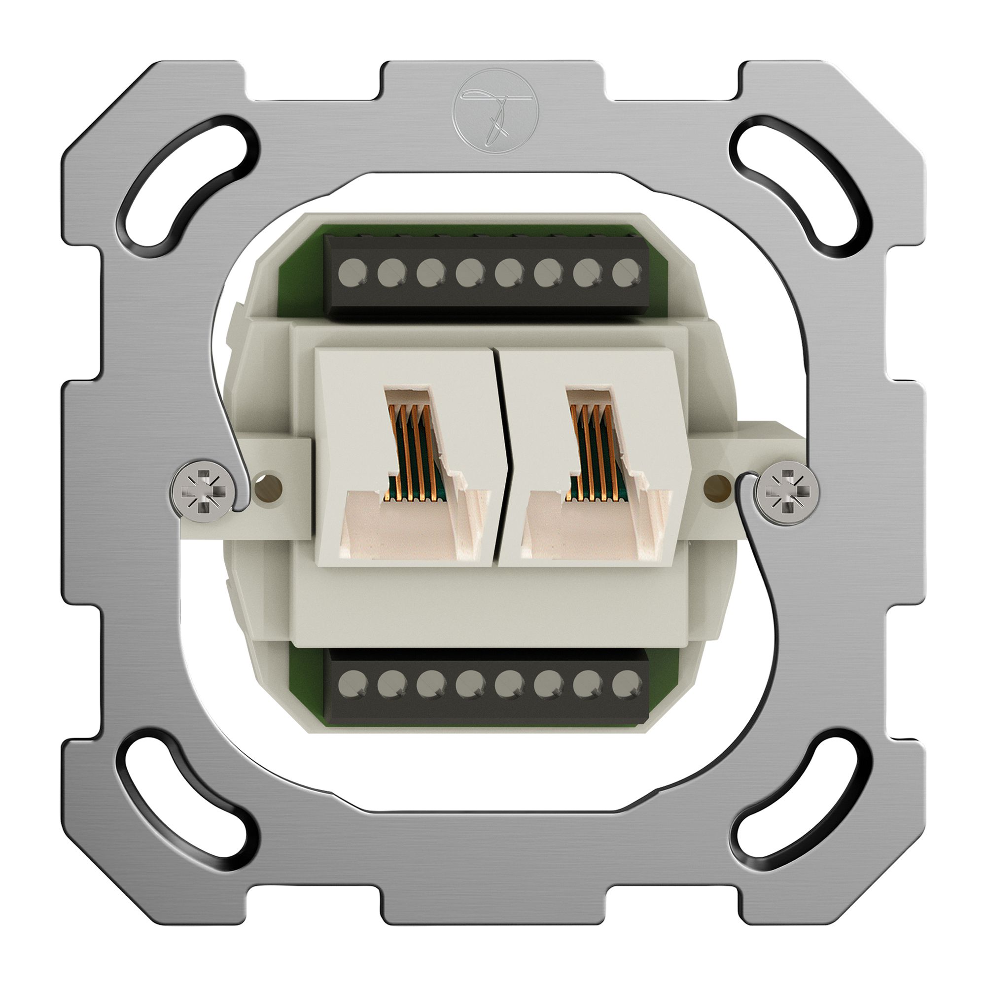 Einsatz zu UP-Anschlussdose 2×RJ45/u 8P getr. FH ITplus