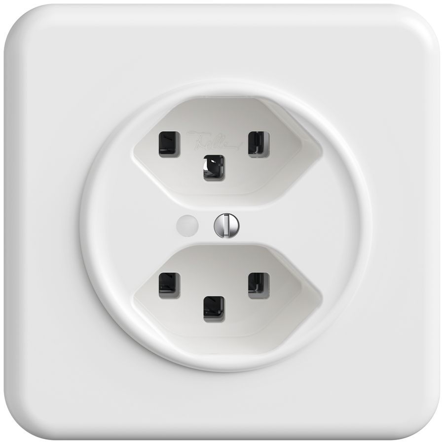 UP-Steckdose Sdue QMI, 2×Typ 23, mit LED, m.Abdeck-&Befestigungspl., weiss