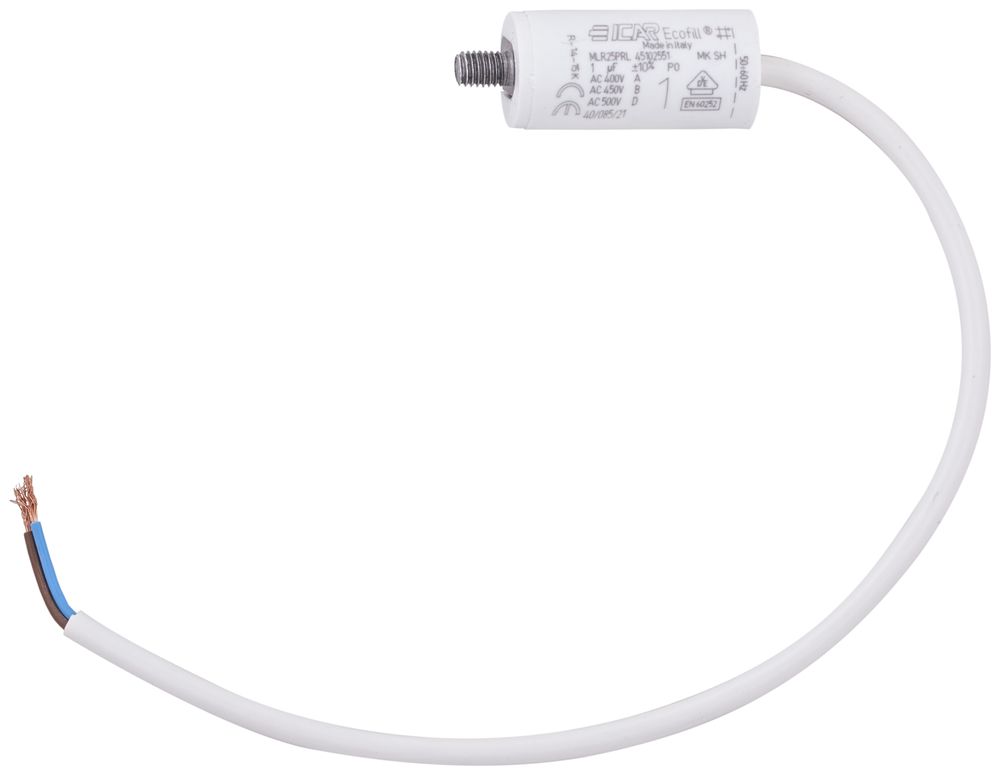 Condensatore ICAR MLR25PRL45102551 1µF 450V per motore Ø25×51mm