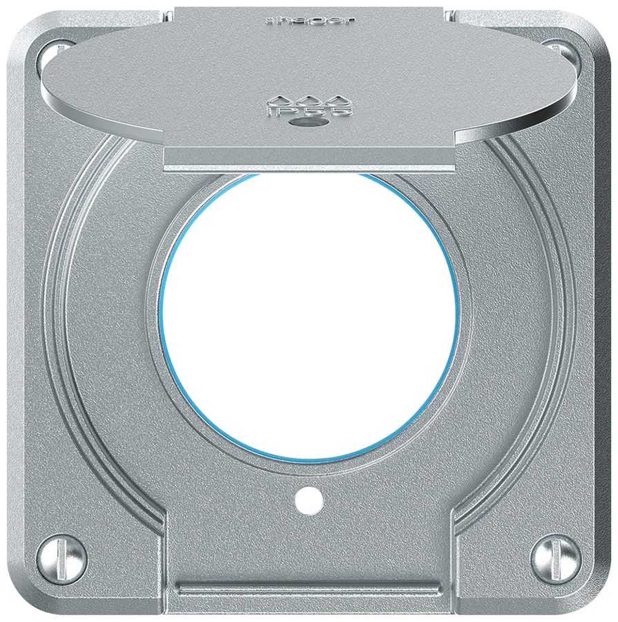 Oberteil robusto für Steckdose IP55 mit Runddichtung & Linse aluminium