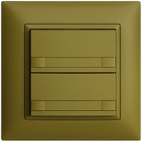 Poussoir ENC KNX 2× EDIZIOdue colore olive RGB sans LED avec insert papier