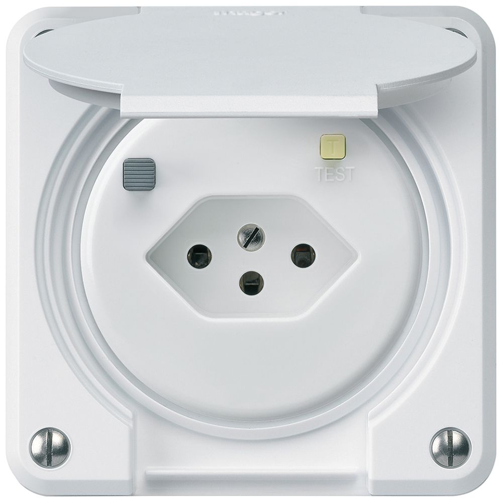 Presa FI INC robusto C T13 30mA bianco, con shutter