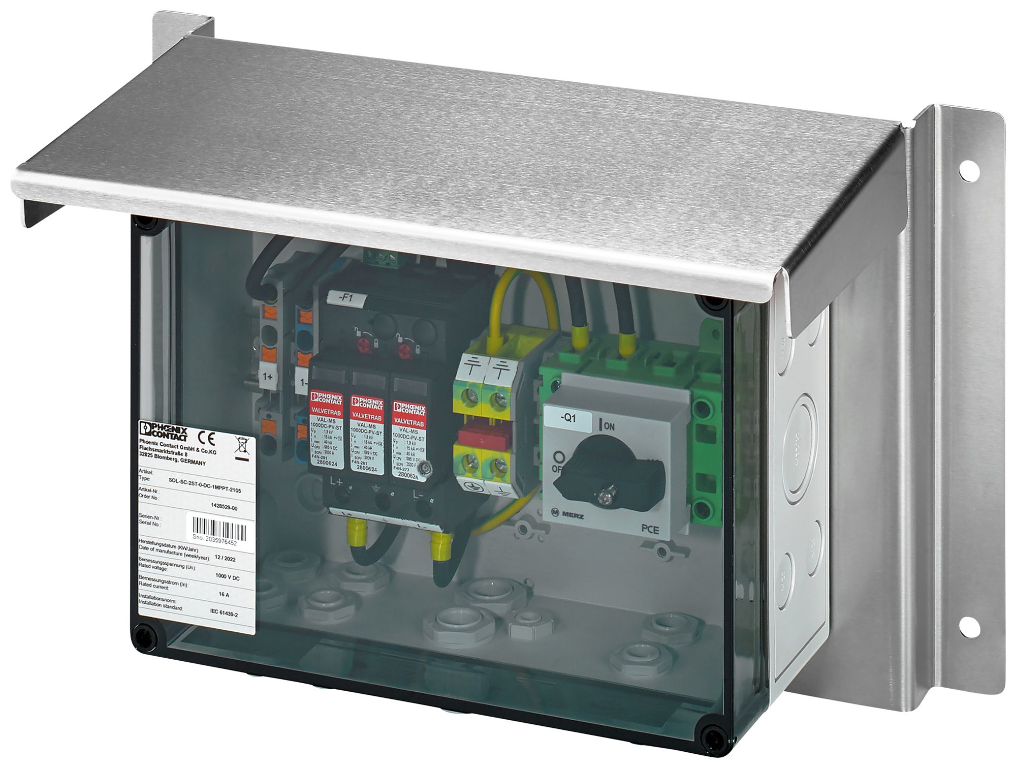 Wetterschutzdach PX SOL-WR-2518-AISI304