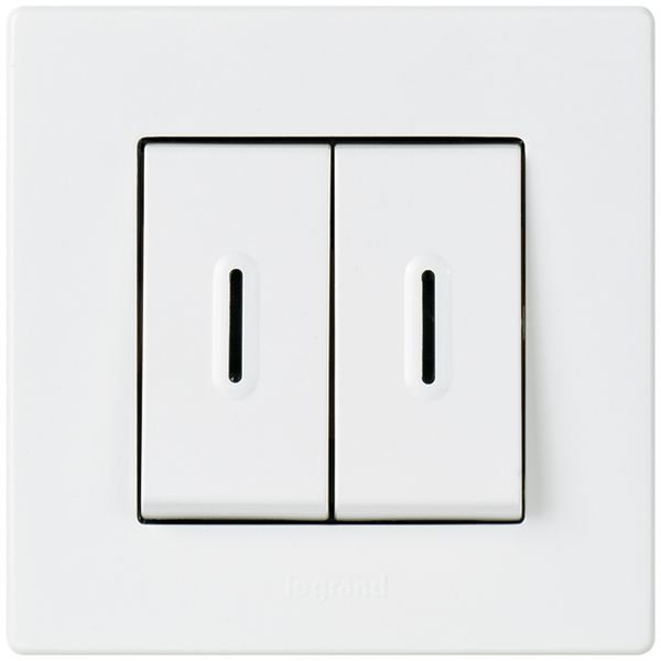 Interrupteur à bascule lum. AP ATO 3+3/1L blanc grd.I